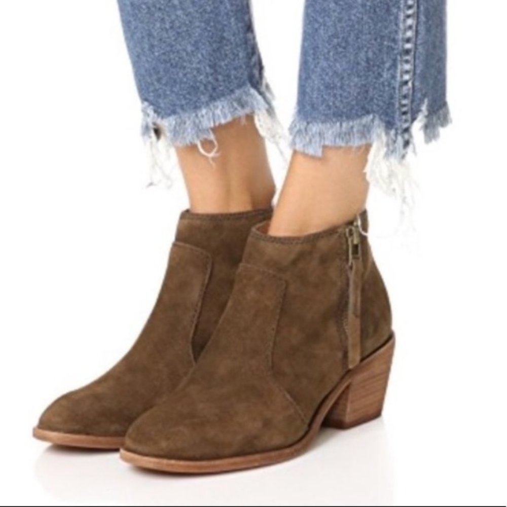 MADEWELL Brown Suede Heeled Booties